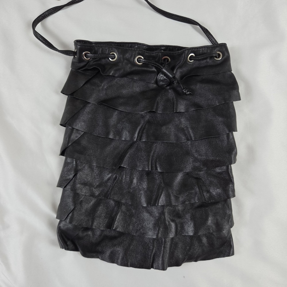 La Bagagerie Black tiered leather shoulder bag